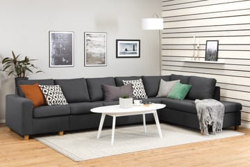 Crazy 5-sits Högervänd L-formad Schäslongsoffa i Tyg - Mörkgrå - Möbler - Soffa - Divansoffa & schäslongsoffa - 4 sits soffa med divan