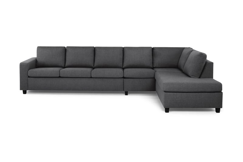 Crazy 5-sits Högervänd L-formad Schäslongsoffa i Tyg - Mörkgrå - Möbler - Soffa - Divansoffa & schäslongsoffa - 4 sits soffa med divan