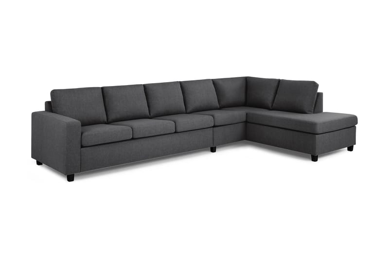 Crazy 5-sits Högervänd L-formad Schäslongsoffa i Tyg - Mörkgrå - Möbler - Soffa - Divansoffa & schäslongsoffa - 4 sits soffa med divan