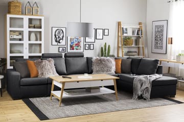 Crazy 5-sits Högervänd L-formad Schäslongsoffa i Tyg - Mörkgrå - Möbler - Soffa - Divansoffa & schäslongsoffa - 4 sits soffa med divan