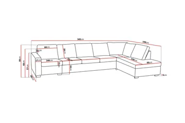 Crazy 5-sits Högervänd L-formad Schäslongsoffa i Tyg - Mörkgrå - Möbler - Soffa - Divansoffa & schäslongsoffa - 4 sits soffa med divan