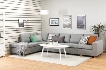 Crazy 5-sits Vänstervänd L-formad Schäslongsoffa i Tyg - Grå - Möbler - Soffa - Divansoffa & schäslongsoffa - 4 sits soffa med divan