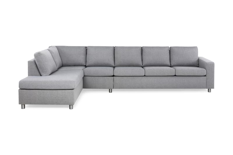 Crazy 5-sits Vänstervänd L-formad Schäslongsoffa i Tyg - Grå - Möbler - Soffa - Divansoffa & schäslongsoffa - 4 sits soffa med divan