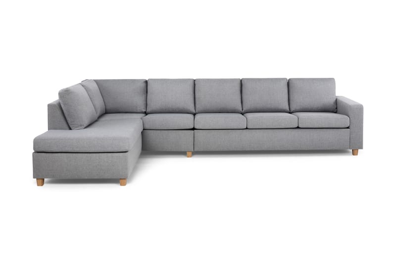 Crazy 5-sits Vänstervänd L-formad Schäslongsoffa i Tyg - Grå - Möbler - Soffa - Divansoffa & schäslongsoffa - 4 sits soffa med divan