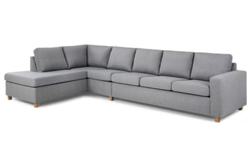 Crazy 5-sits Vänstervänd L-formad Schäslongsoffa i Tyg - Grå - Möbler - Soffa - Divansoffa & schäslongsoffa - 4 sits soffa med divan