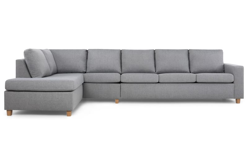 Crazy 5-sits Vänstervänd L-formad Schäslongsoffa i Tyg - Grå - Möbler - Soffa - Divansoffa & schäslongsoffa - 4 sits soffa med divan