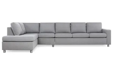 Crazy 5-sits Vänstervänd L-formad Schäslongsoffa i Tyg - Grå - Möbler - Soffa - Divansoffa & schäslongsoffa - 4 sits soffa med divan