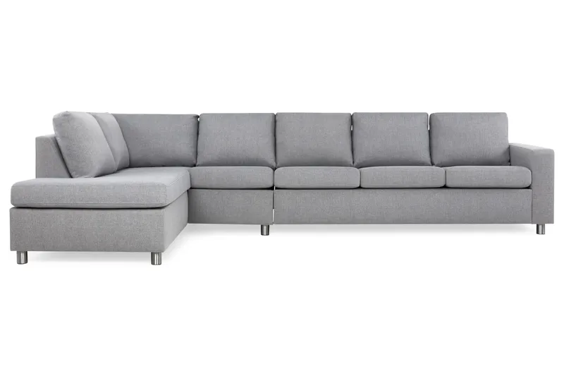 Crazy 5-sits Vänstervänd L-formad Schäslongsoffa i Tyg - Grå - Möbler - Soffa - Divansoffa & schäslongsoffa - 4 sits soffa med divan