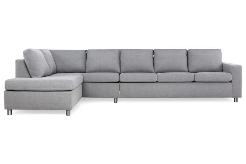 Crazy 5-sits Vänstervänd L-formad Schäslongsoffa i Tyg - Grå - Möbler - Soffa - Divansoffa & schäslongsoffa - 4 sits soffa med divan