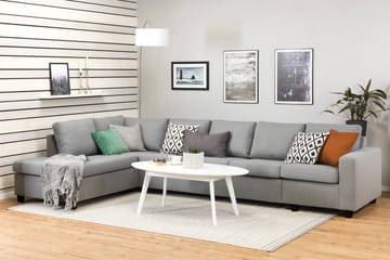 Crazy 5-sits Vänstervänd L-formad Schäslongsoffa i Tyg - Grå - Möbler - Soffa - Divansoffa & schäslongsoffa - 4 sits soffa med divan