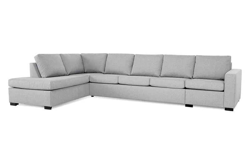 Crazy 5-sits Vänstervänd L-formad Schäslongsoffa i Tyg - Grå - Möbler - Soffa - Divansoffa & schäslongsoffa - 4 sits soffa med divan