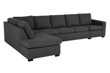 Crazy 5-sits Vänstervänd L-formad Schäslongsoffa i Tyg - Mörkgrå - Möbler - Soffa - Divansoffa & schäslongsoffa - 4 sits soffa med divan