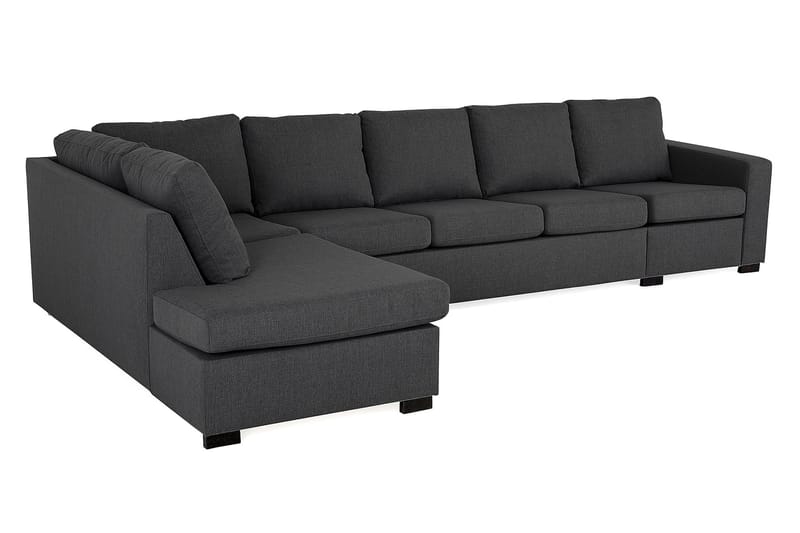 Crazy 5-sits Vänstervänd L-formad Schäslongsoffa i Tyg - Mörkgrå - Möbler - Soffa - Divansoffa & schäslongsoffa - 4 sits soffa med divan