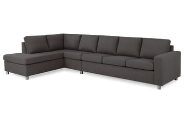 Crazy 5-sits Vänstervänd L-formad Schäslongsoffa i Tyg - Mörkgrå - Möbler - Soffa - Divansoffa & schäslongsoffa - 4 sits soffa med divan