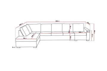 Crazy 5-sits Vänstervänd L-formad Schäslongsoffa i Tyg - Mörkgrå - Möbler - Soffa - Divansoffa & schäslongsoffa - 4 sits soffa med divan