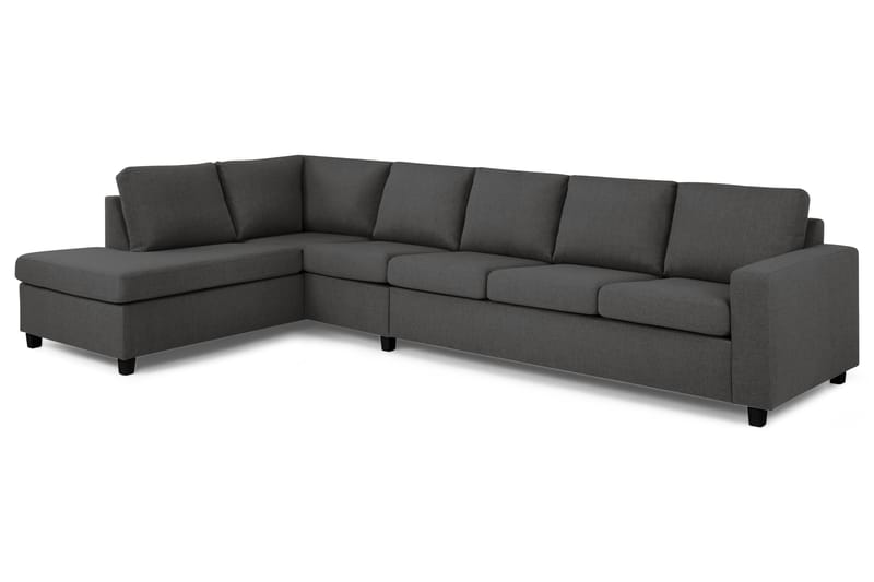 Crazy 5-sits Vänstervänd L-formad Schäslongsoffa i Tyg - Mörkgrå - Möbler - Soffa - Divansoffa & schäslongsoffa - 4 sits soffa med divan