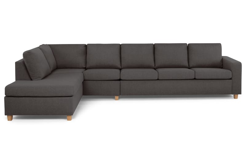 Crazy 5-sits Vänstervänd L-formad Schäslongsoffa i Tyg - Mörkgrå - Möbler - Soffa - Divansoffa & schäslongsoffa - 4 sits soffa med divan