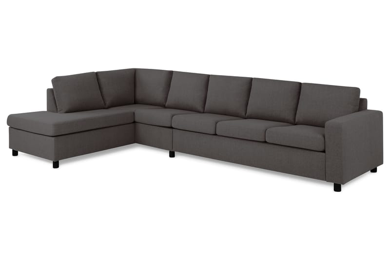 Crazy 5-sits Vänstervänd L-formad Schäslongsoffa i Tyg - Mörkgrå - Möbler - Soffa - Divansoffa & schäslongsoffa - 4 sits soffa med divan
