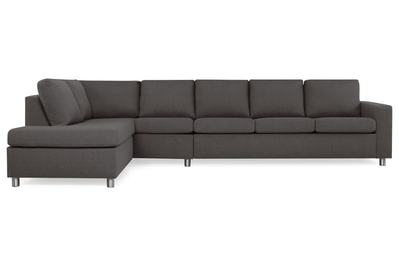 Crazy 5-sits Vänstervänd L-formad Schäslongsoffa i Tyg - Mörkgrå - Möbler - Soffa - Divansoffa & schäslongsoffa - 4 sits soffa med divan