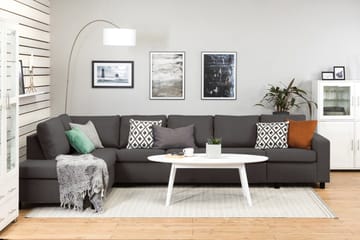 Crazy 5-sits Vänstervänd L-formad Schäslongsoffa i Tyg - Mörkgrå - Möbler - Soffa - Divansoffa & schäslongsoffa - 4 sits soffa med divan