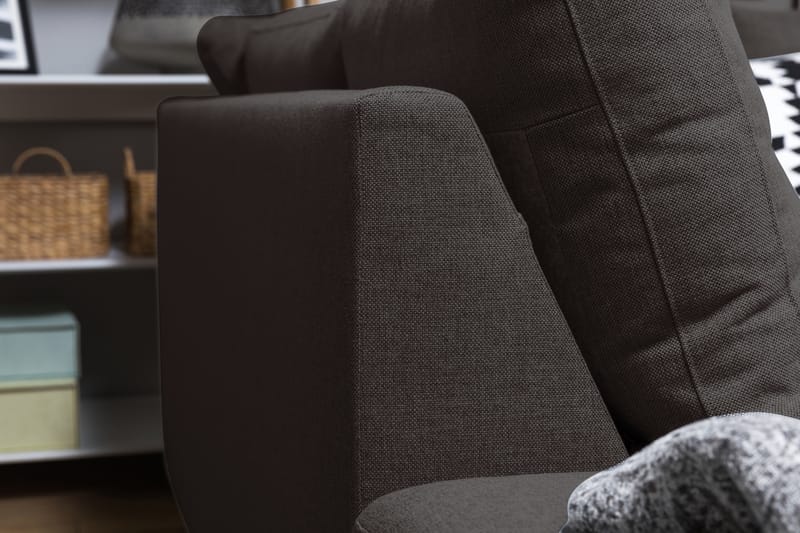 Crazy 5-sits Vänstervänd L-formad Schäslongsoffa i Tyg - Mörkgrå - Möbler - Soffa - Divansoffa & schäslongsoffa - 4 sits soffa med divan