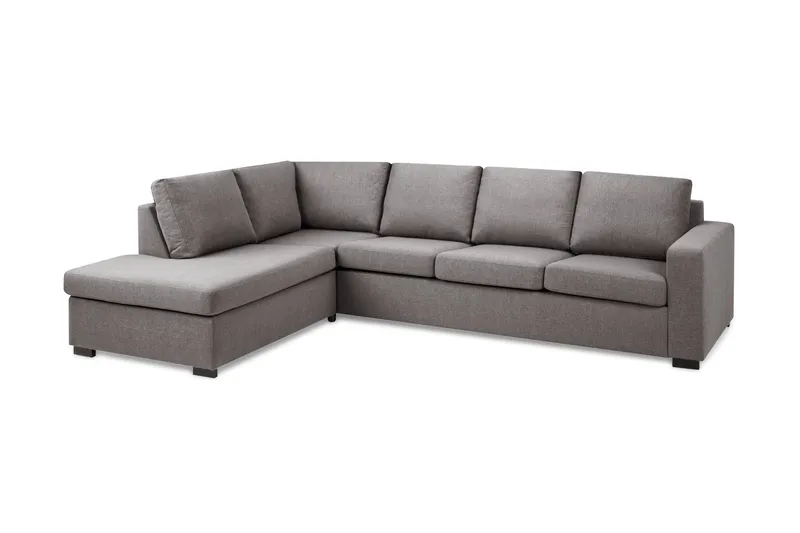 Crazy Limited Edition 4-sits Vänstervänd L-formad Djup Schäslongsoffa i Tyg, Grå