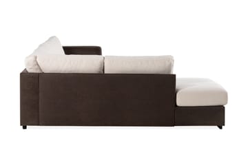 Cuba 5-sits Vänstervänd U-formad Soffa med Divan och Schäslong i Konstläder/Tyg - Brun / Beige - Möbler - Soffa - U-soffa