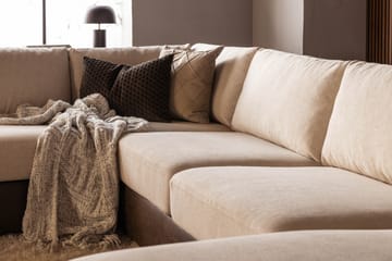 Cuba 5-sits Vänstervänd U-formad Soffa med Divan och Schäslong i Konstläder/Tyg - Brun / Beige - Möbler - Soffa - U-soffa