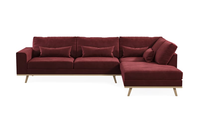 Divansoffa Haga 2,5-sits - Röd - 4 sits soffa med divan - Divansoffa & schäslongsoffa