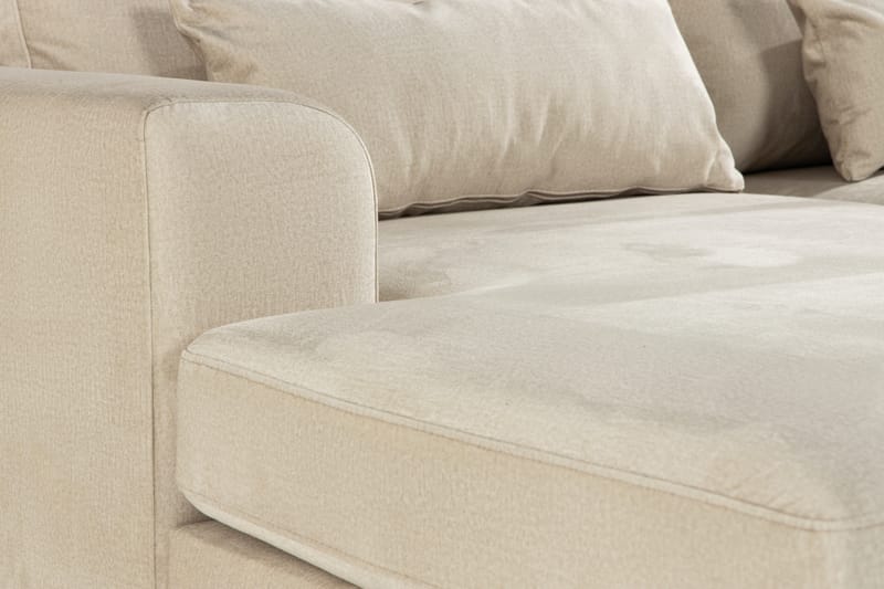 Divansoffa Haga Sammet - Beige - 4 sits soffa med divan - Sammetssoffa - Divansoffa & schäslongsoffa