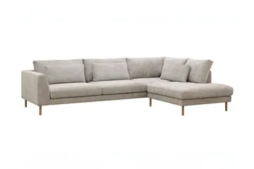 Florenz 4-sits Högervänd L-formad Schäslongsoffa i Tyg - Grå/Beige - Möbler - Soffa - Divansoffa & schäslongsoffa - 4 sits soffa med divan