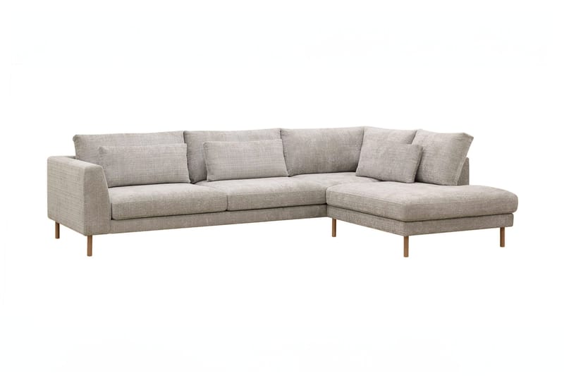 Florenz 4-sits Högervänd L-formad Schäslongsoffa i Tyg - Grå/Beige - Möbler - Soffa - Divansoffa & schäslongsoffa - 4 sits soffa med divan
