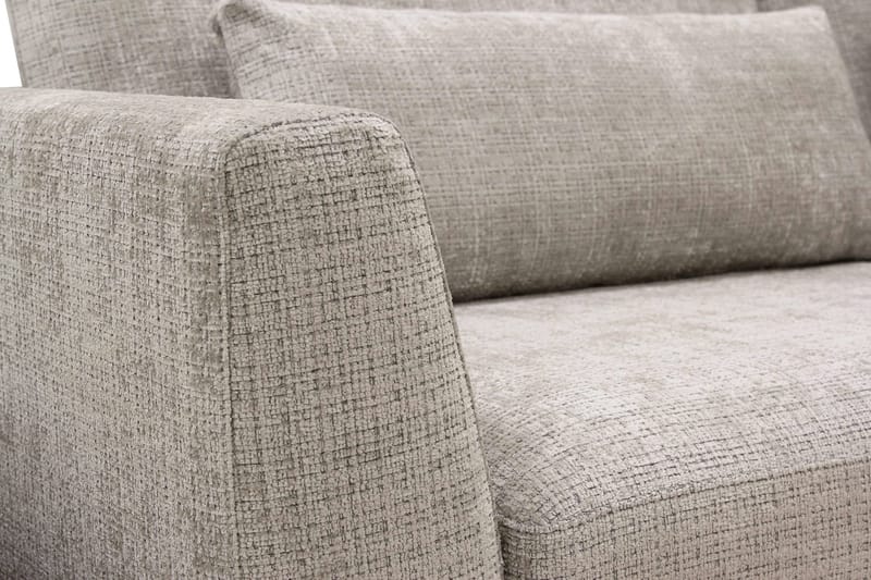 Florenz 4-sits Högervänd L-formad Schäslongsoffa i Tyg - Grå/Beige - Möbler - Soffa - Divansoffa & schäslongsoffa - 4 sits soffa med divan