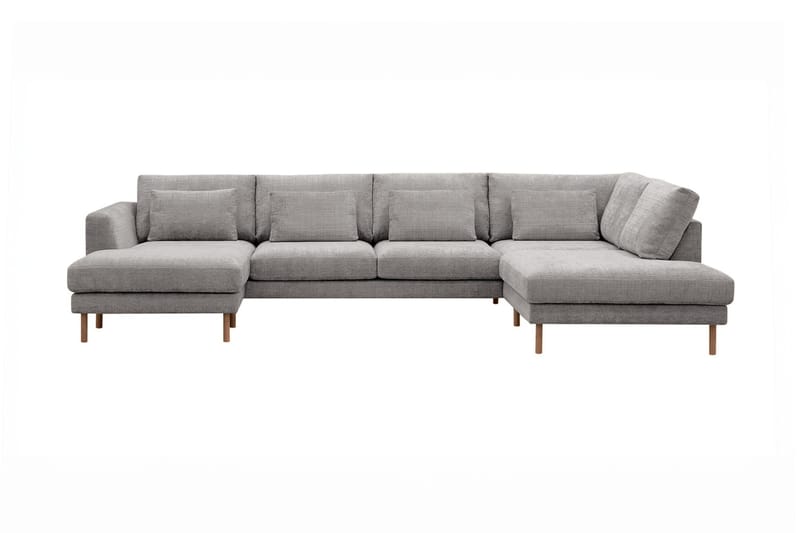 Florenz 4-sits Högervänd U-formad Soffa med Divan och Schäslong i Chenille, Ljusgrå