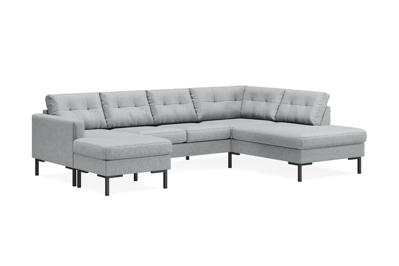 Frillestad 4-sits Högervänd U-formad Soffa med Divan och Schäslong i Tyg - Grå - Möbler - Soffa - Divansoffa & schäslongsoffa - 4 sits soffa med divan