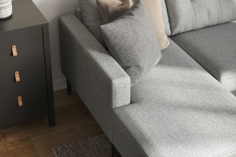 Frillestad 4-sits Högervänd U-formad Soffa med Divan och Schäslong i Tyg - Grå - Möbler - Soffa - Divansoffa & schäslongsoffa - 4 sits soffa med divan