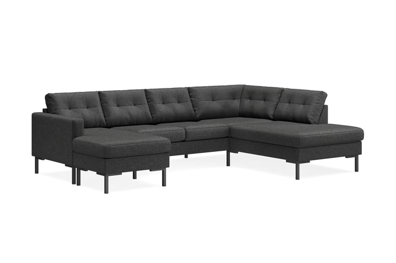 Frillestad 4-sits Högervänd U-formad Soffa med Divan och Schäslong i Tyg - Mörkgrå - Möbler - Soffa - Divansoffa & schäslongsoffa - 4 sits soffa med divan