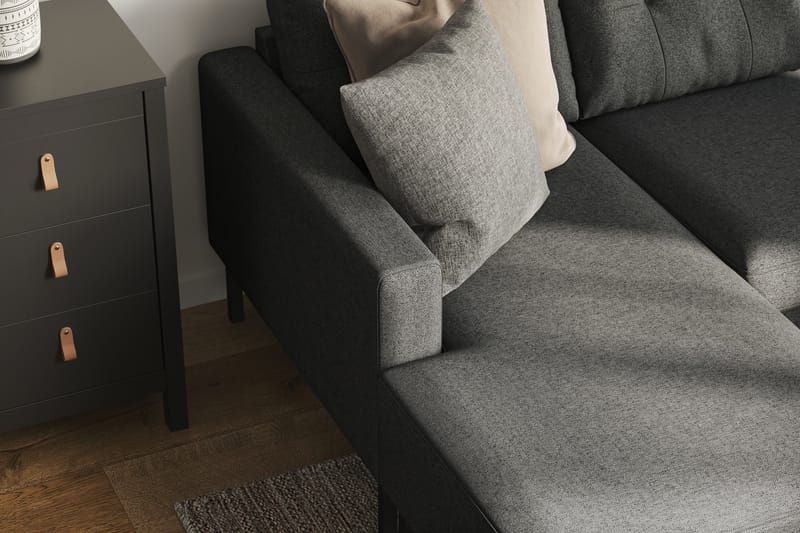 Frillestad 4-sits Högervänd U-formad Soffa med Divan och Schäslong i Tyg - Mörkgrå - Möbler - Soffa - Divansoffa & schäslongsoffa - 4 sits soffa med divan