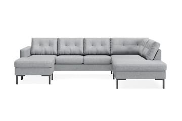 Frillestad 4-sits Vänstervänd U-formad Soffa med Divan och Schäslong i Tyg - Grå - Möbler - Soffa - Divansoffa & schäslongsoffa - 4 sits soffa med divan