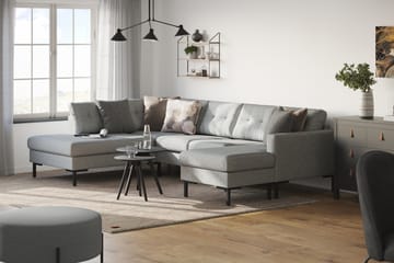 Frillestad 4-sits Vänstervänd U-formad Soffa med Divan och Schäslong i Tyg - Grå - Möbler - Soffa - Divansoffa & schäslongsoffa - 4 sits soffa med divan