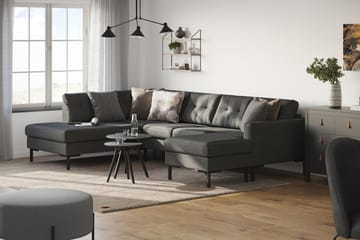 Frillestad 4-sits Vänstervänd U-formad Soffa med Divan och Schäslong i Tyg - Mörkgrå - Möbler - Soffa - Divansoffa & schäslongsoffa - 4 sits soffa med divan