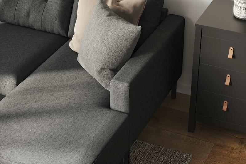 Frillestad 4-sits Vänstervänd U-formad Soffa med Divan och Schäslong i Tyg - Mörkgrå - Möbler - Soffa - Divansoffa & schäslongsoffa - 4 sits soffa med divan