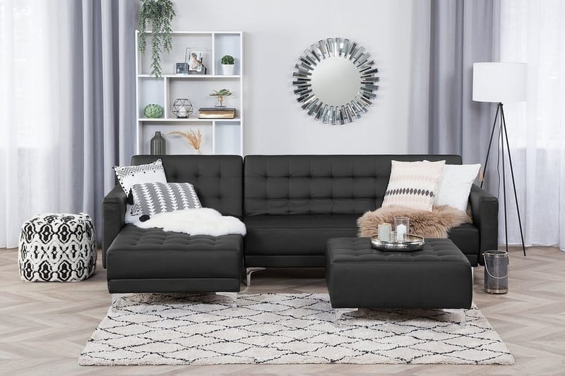 Hörnsoffa Najera - Svart - Möbler - Soffa - Divansoffa & schäslongsoffa - 4 sits soffa med divan