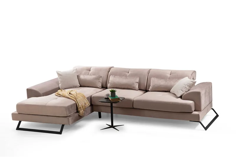 Jaraad Divansoffa Höger, Beige/Svart