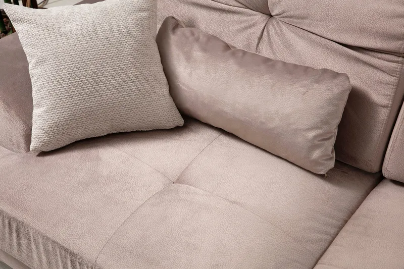 Jaraad Divansoffa Höger - Beige/Svart - Möbler - Soffa - Divansoffa & schäslongsoffa - 4 sits soffa med divan