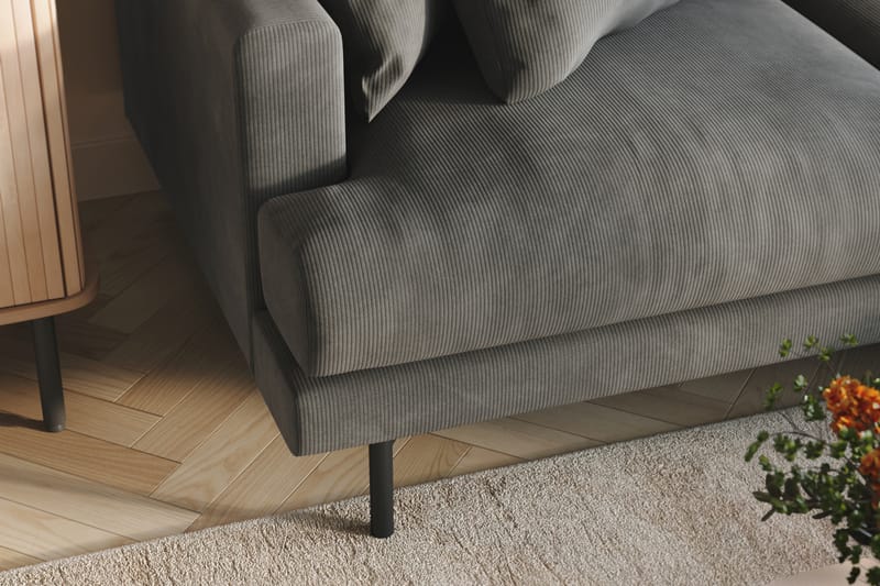 Menard 3-sits Högervänd L-formad Divansoffa i Manchester - Grå - Möbler - Soffa - Divansoffa & schäslongsoffa - 3 sits soffa med divan