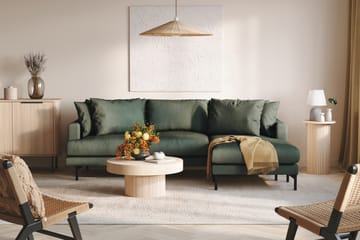 Menard 3-sits Högervänd L-formad Divansoffa i Manchester - Grön - Möbler - Soffa - Divansoffa & schäslongsoffa - 3 sits soffa med divan