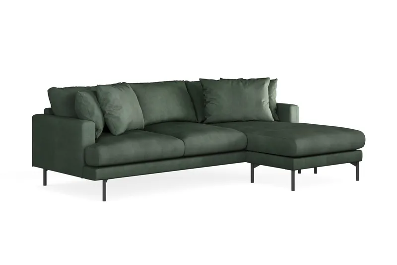 Menard 3-sits Högervänd L-formad Divansoffa i Manchester - Grön - Möbler - Soffa - Divansoffa & schäslongsoffa - 3 sits soffa med divan