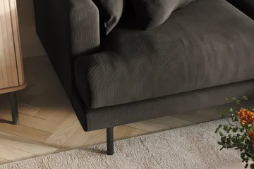 Menard 3-sits Högervänd L-formad Divansoffa i Manchester - Mörkgrå - Möbler - Soffa - Divansoffa & schäslongsoffa - 3 sits soffa med divan