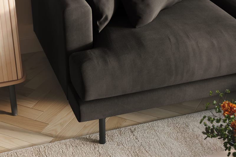 Menard 3-sits Högervänd L-formad Divansoffa i Manchester - Mörkgrå - Möbler - Soffa - Divansoffa & schäslongsoffa - 3 sits soffa med divan